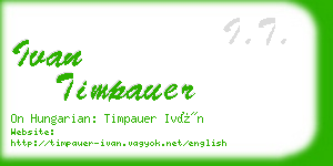 ivan timpauer business card